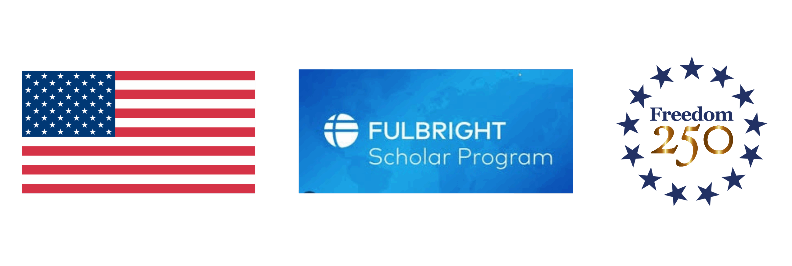 Fulbright Scholarship and Freedom 250 logos
